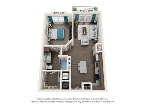 The Dylan Apartments A1 Floor Plan